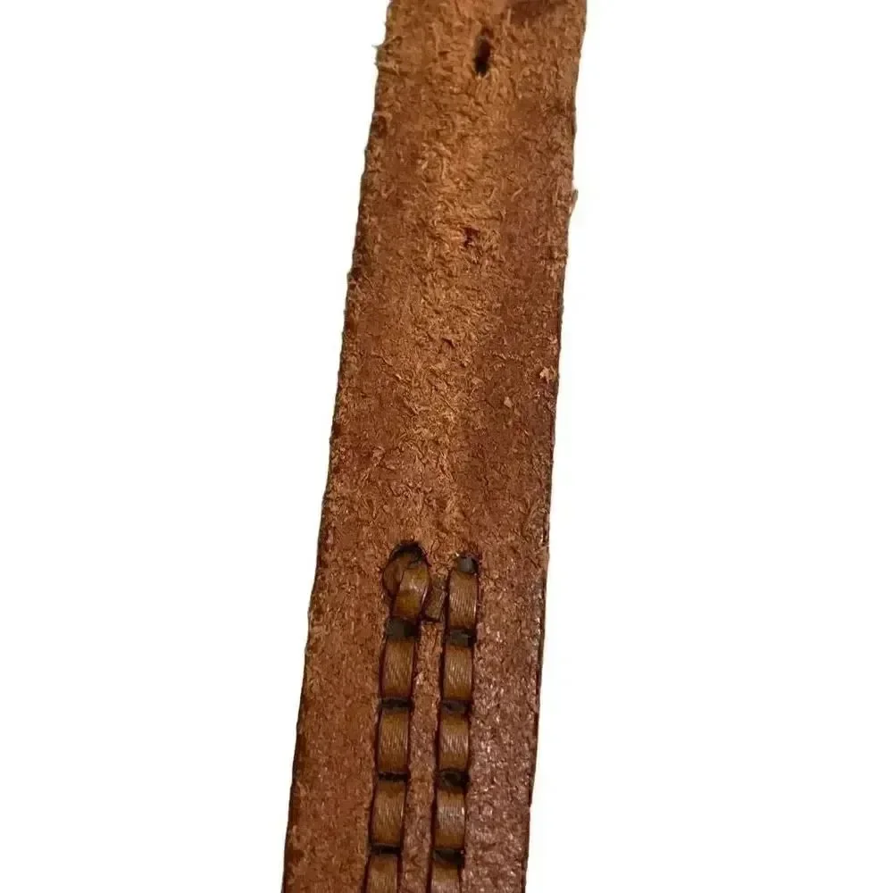 Brown Leather Weaved Western Bohemian Buckle One Size